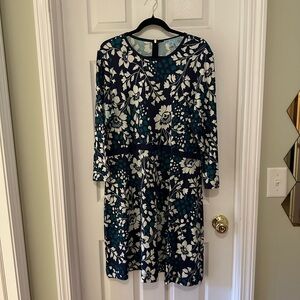 Floral Navy and White Dress
